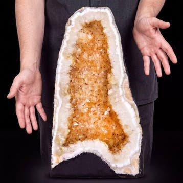 Levendige Citrien - Geode - 39x21x18 cm- 12.4 kg, Verzamelen