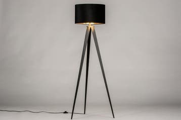 Rietveld Vloerlampen - Zwart, Goud - Stof, Metaal, Verzenden, Nieuw