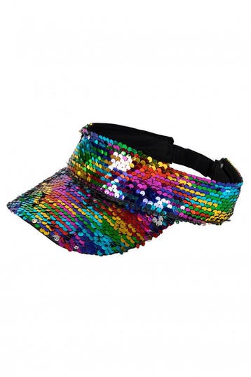KIMU® Zonneklep Regenboog Sequin Gekleurde Pet met Paillette, Ophalen of Verzenden, Nieuw
