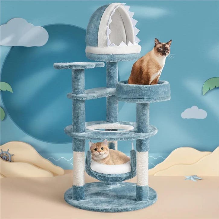 2dekans | Yaheetech Kattenboom Ocean Style 115 cm –, Dieren en Toebehoren, Katten-accessoires, Zo goed als nieuw, Ophalen of Verzenden