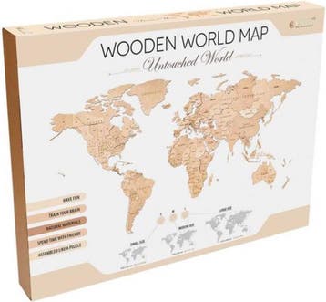 Eco Wood Art Houten Wandpuzzel Wereldkaart Untouched Worl..., Verzenden, Nieuw