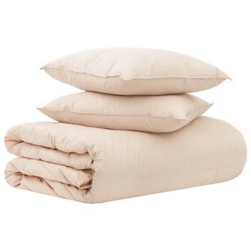 vidaXL Dekbedset 2 st 200 x 240 cm Alle seizoenen Kapokvezel, Verzenden, Nieuw, Beige