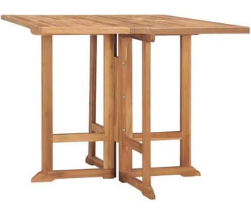 Teakhouten Tuintafel Opvouwbaar – 90x90 cm Massief Hout, Tuin en Terras, Tuintafels, Verzenden, Nieuw