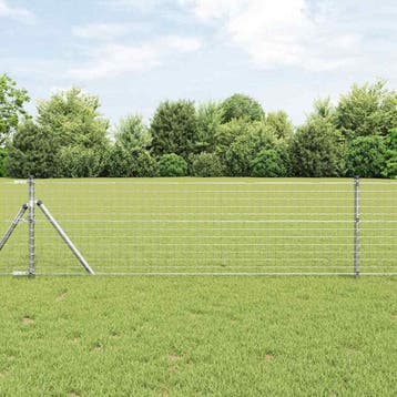 vidaXL ingegraven hekpalen 52 st Zilverkleurig Gepoedercoat, Verzenden, Nieuw