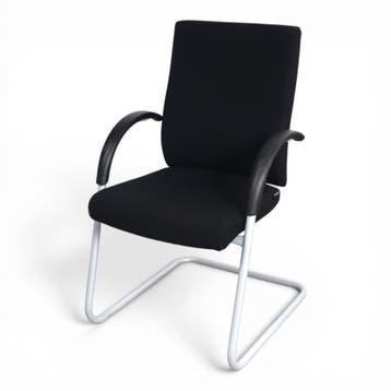 Dauphin vergaderstoel, slede, zwart-alu, Huis en Inrichting, Stoelen, Ophalen of Verzenden, Gebruikt, Zwart