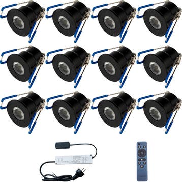 LED Veranda Spot Complete Set - Velvalux - 12 Stuks - 3W -, Ophalen of Verzenden, Nieuw, Overige fittingen, Plafondspot of Wandspot