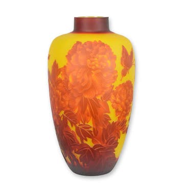 A CAMEO GLASS VASE DAHLIA (Beeldjes - Decoratie), Verzenden, Nieuw