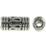 20 x metalen tonnetjes buiskralen 3 x 6 mm gat: 1mm, Ophalen of Verzenden, Nieuw, Kraal