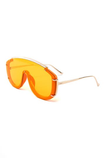 KIMU® Zonnebril Designer Oranje Montuur Oranje Glazen Bril L, Ophalen of Verzenden, Nieuw, Feestartikel, Carnaval