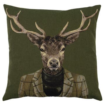 gobelin kussen groen hert coltrui 45x45cm, Verzenden, Nieuw