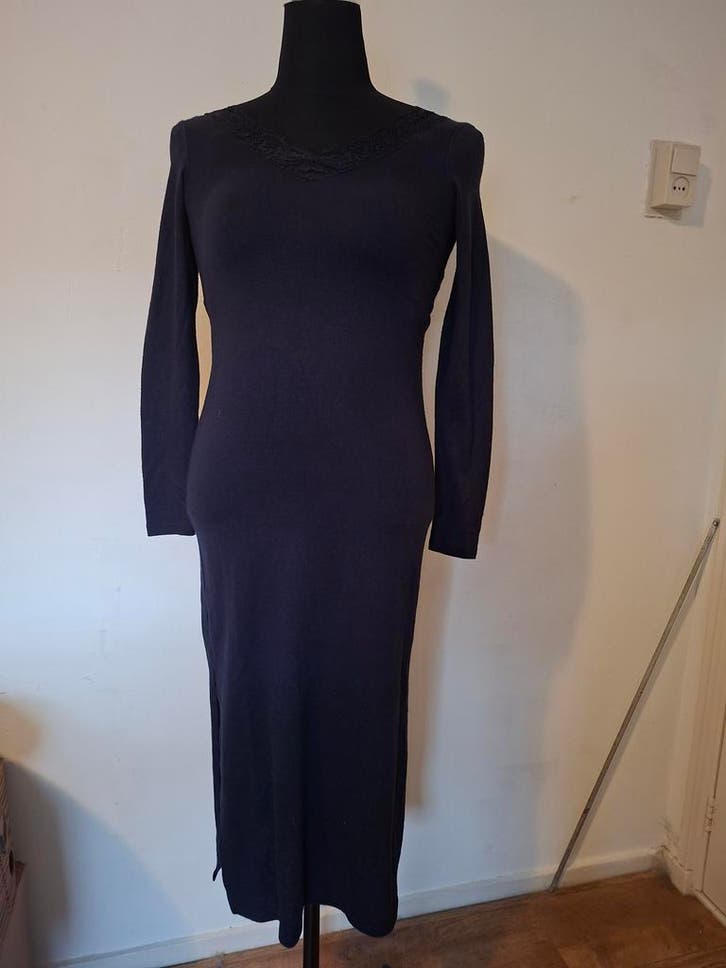 Springfield jurk donkerblauw, Kleding | Dames, Jurken, Onder de knie, Blauw, Maat 34 (XS) of kleiner, Zo goed als nieuw