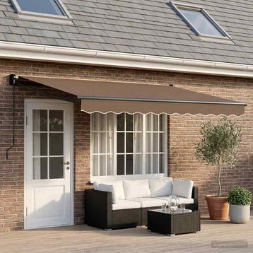 vidaXL Uitschuifbare luifel Taupe 4,5 × 3 m, Verzenden, Nieuw