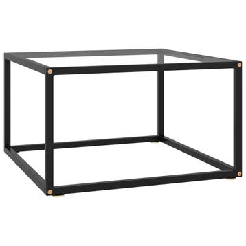 vidaXL Salontafel met gehard glas 60x60x35 cm zwart, 50 tot 100 cm, Verzenden, Nieuw, 50 tot 100 cm