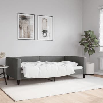 vidaXL Slaapbank 100x190 cm stof donkergrijs, 100 cm, Eenpersoons, Verzenden, Nieuw