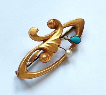 Zonder minimumprijs - Broche 333 / 8 kt geelgoud met