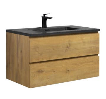 Badkamermeubel Set Angela 90cm Eiken Badmeubel, Verzenden, Nieuw, Wastafelkast