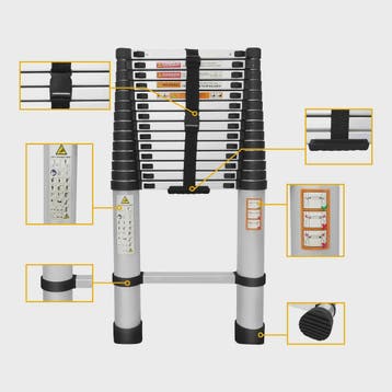 Lichtgewicht Aluminium Telescoopladder - 150kg Capaciteit, E, Verzenden, Nieuw
