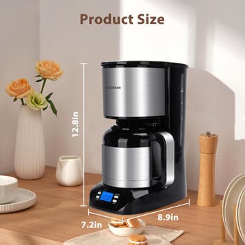 Koffiezetapparaat - filterkoffie - met thermoskan - RVS, Verzenden, Zo goed als nieuw