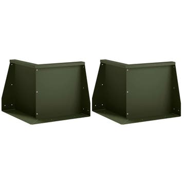 vidaXL Keerwand 2 st 50 x 50 x 30 cm Staal Olijfgroen, Verzenden, Nieuw