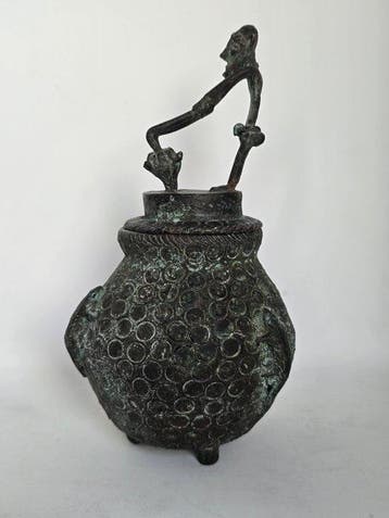Apothekerspot - Gepatineerd brons - Dogon-zalfpot