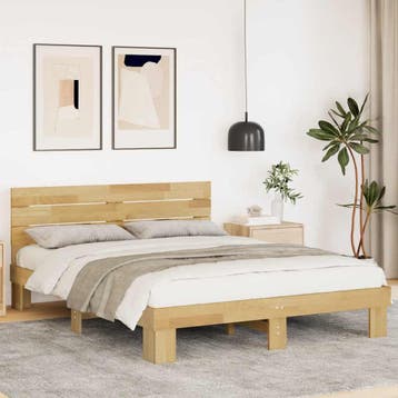 vidaXL Bedframe hoofdeinde zonder matras 160x200 cm massief, Bruin, Verzenden, 200 cm, 160 cm