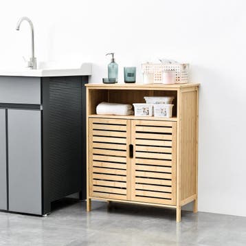 Badkamerkast Eslöv bamboe 81x65,5x31 cm houtkleurig, Verzenden, Nieuw
