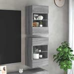 vidaXL Wandkasten met LED-verlichting voor tv 2 st, Huis en Inrichting, Kasten | Televisiemeubels, Verzenden, Nieuw, Overige houtsoorten