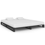 vidaXL Bedframe pallet massief grenenhout grijs 180x200 cm, Eenpersoons, Verzenden, Nieuw, 80 cm