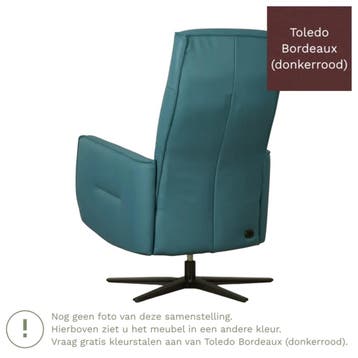 Leren handmatige relaxfauteuil Pride - Toledo Bordeaux, Huis en Inrichting, Nieuw, Ophalen of Verzenden, Modern, 50 tot 75 cm