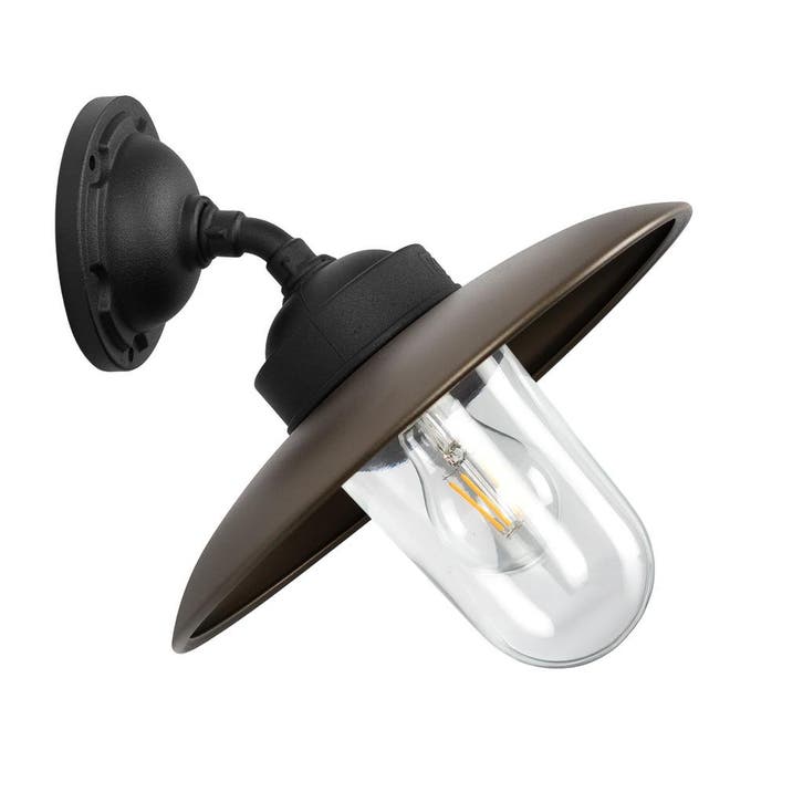 Solingen Stallamp Schuin Matzwart Brons Buitenverlichting, Tuin en Terras, Buitenverlichting, 50 tot 250 watt, Nieuw, Aluminium