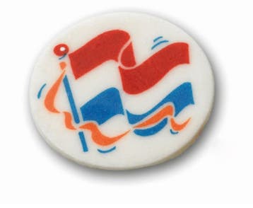 Callebaut Marsepeinen Decoratie Vlag en Wimpel Rond 100st., Verzenden, Nieuw