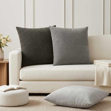 vidaXL Kussensloop 6 st ALMELO Antracietkleurig 70 x 70 cm, Verzenden, Nieuw