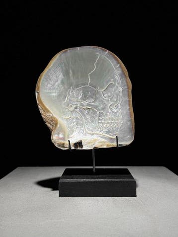 Snijwerk, NO RESERVE PRICE - Intricately Carved Mother of, Antiek en Kunst