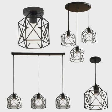 Industriële Vintage Hanglamp LED - Metalen Kooi Design voor, Verzenden, Nieuw