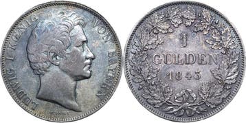 Gulden 1843, Bayern Ludwig I 1825-1848, Verzenden