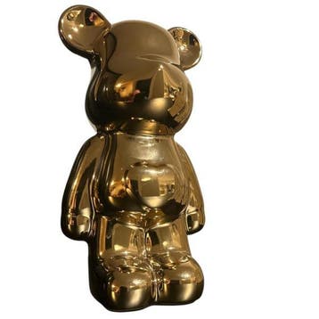 beeld beer goud 21cm, Nieuw, Dier