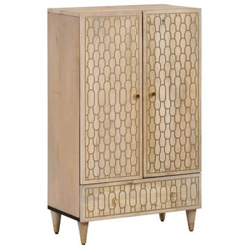 vidaXL buffetkast 60x33x100 cm massief mangohout, Huis en Inrichting, Kasten | Buffetkasten, Verzenden, 100 tot 150 cm, Nieuw