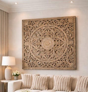 Wanddecoratie - XXL - 150x150cm Mandala Panel - India