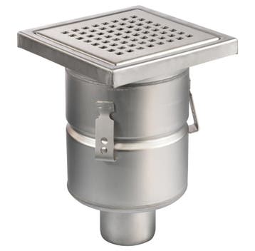 Vloerput | 200  x 200 mm | RVS 304 | verticale aansluitin..., Verzenden, Nieuw in verpakking