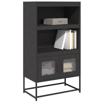 vidaXL buffetkast 68x39x123 cm staal zwart, Verzenden, Nieuw, Metaal