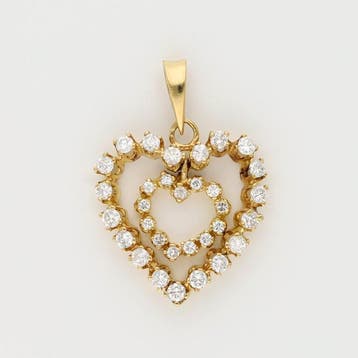 Hanger - 18 karaat Geel goud Diamant (Natuurlijk)