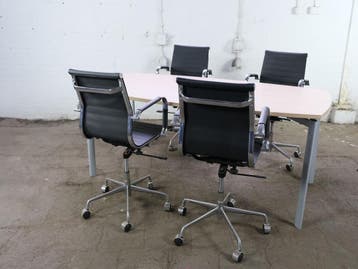 Tweedehands Tonvormige Vergadertafel – Eiken Blad &, Verzenden, Gebruikt