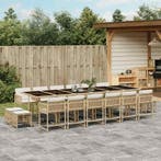 vidaXL 17-delige Tuinset met kussens poly rattan beige, Verzenden, Nieuw, 6 zitplaatsen, Tuinset