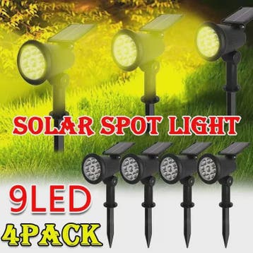 Verstelbare Solar Spotlight met 9 LED's - IP65 Waterdicht &, Tuin en Terras, Verzenden, Nieuw