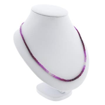 9 karaat robijn kralenketting, Sieraden, Tassen en Uiterlijk, Kettingen, Gebruikt, Geel, Ophalen of Verzenden, Met edelsteen