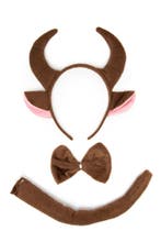 Stier Haarband Oren Strik Staart Diadeem Set Bruin Hoorns Do, Kleding | Dames, Ophalen of Verzenden, Nieuw, Carnaval, Accessoires