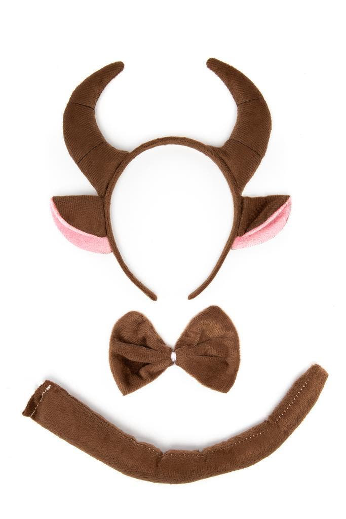 Stier Haarband Oren Strik Staart Diadeem Set Bruin Hoorns Do, Kleding | Dames, Carnavalskleding en Feestkleding, Accessoires, Nieuw