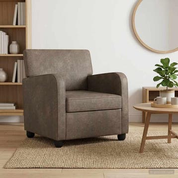 vidaXL Fauteuil Donkergrijs Nep Suede Leer, Verzenden, Nieuw