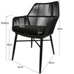 Set van 4 Chianti dining tuinstoel zwart rope, Ophalen of Verzenden, Nieuw