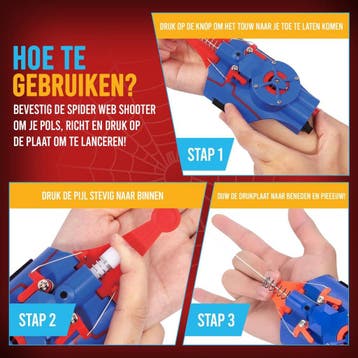 JUST23 Web Shooter Telescopic - Blauw - Gebaseerd op, Kinderen en Baby's, Ophalen of Verzenden, Zo goed als nieuw